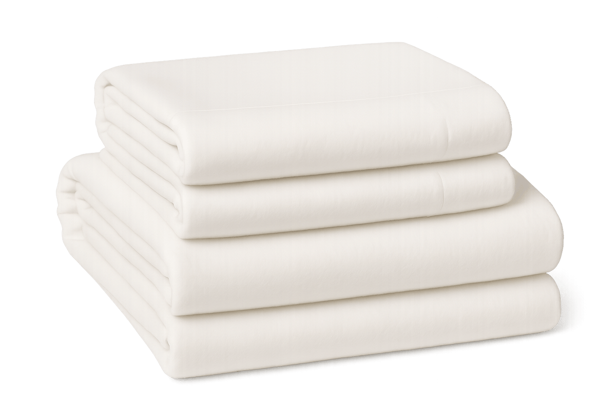 Crisp white hotel bed linen