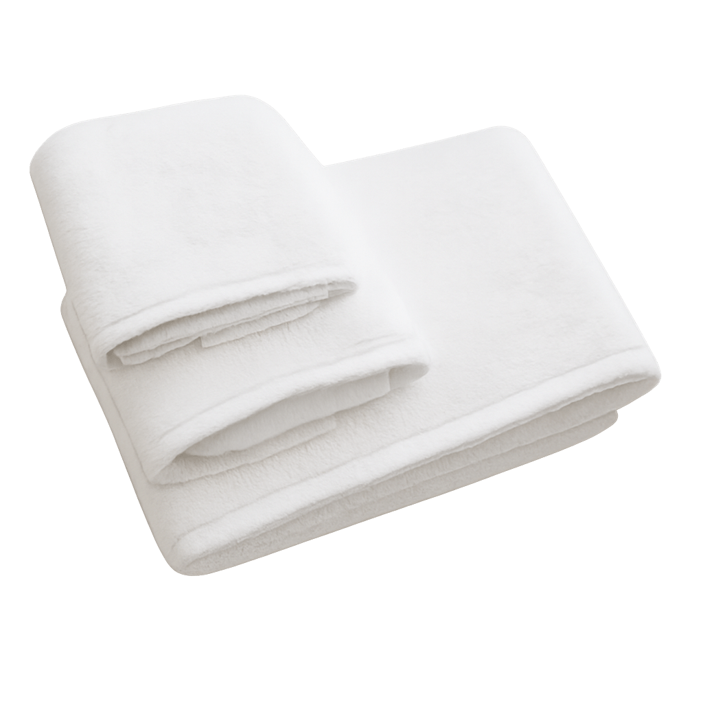 Freshly folded white hotel towels